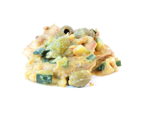 Bocconcini di Pollo Zucchine Olive e pancetta Bio - 200 gr