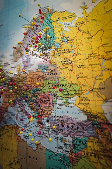 Mappa con spilli segnaposto